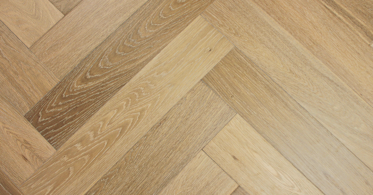 Light herringbone engineered hardwood floors w/ Bona Urethane finish -  monarchplank